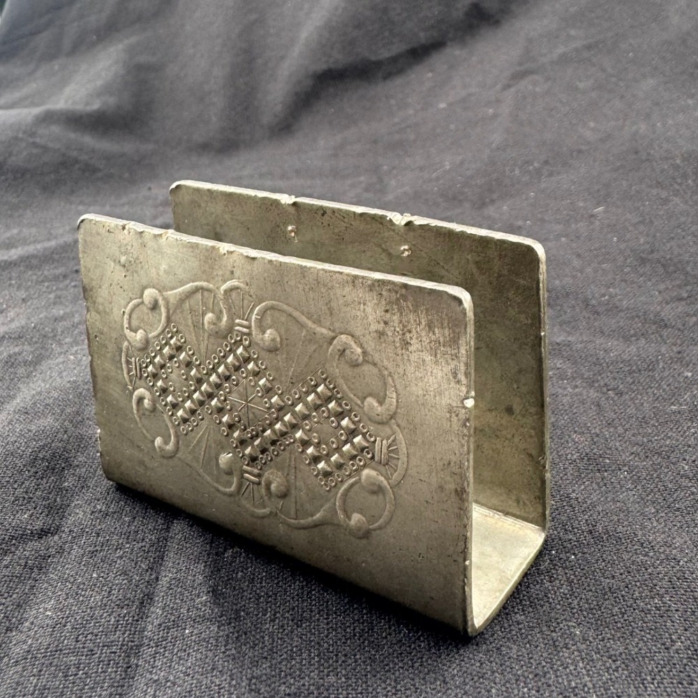 Vintage Matchbox Holder Pewter Wendell August Forge Hand Wrought Match Box